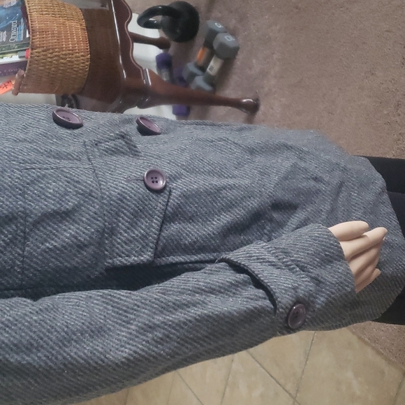 Clssic XXI s vertical stripes pocket & button details slight puff sleeve - Picture 6 of 13